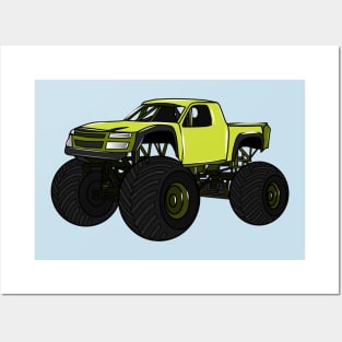 Monster truck cartoon illustration Posters and Art